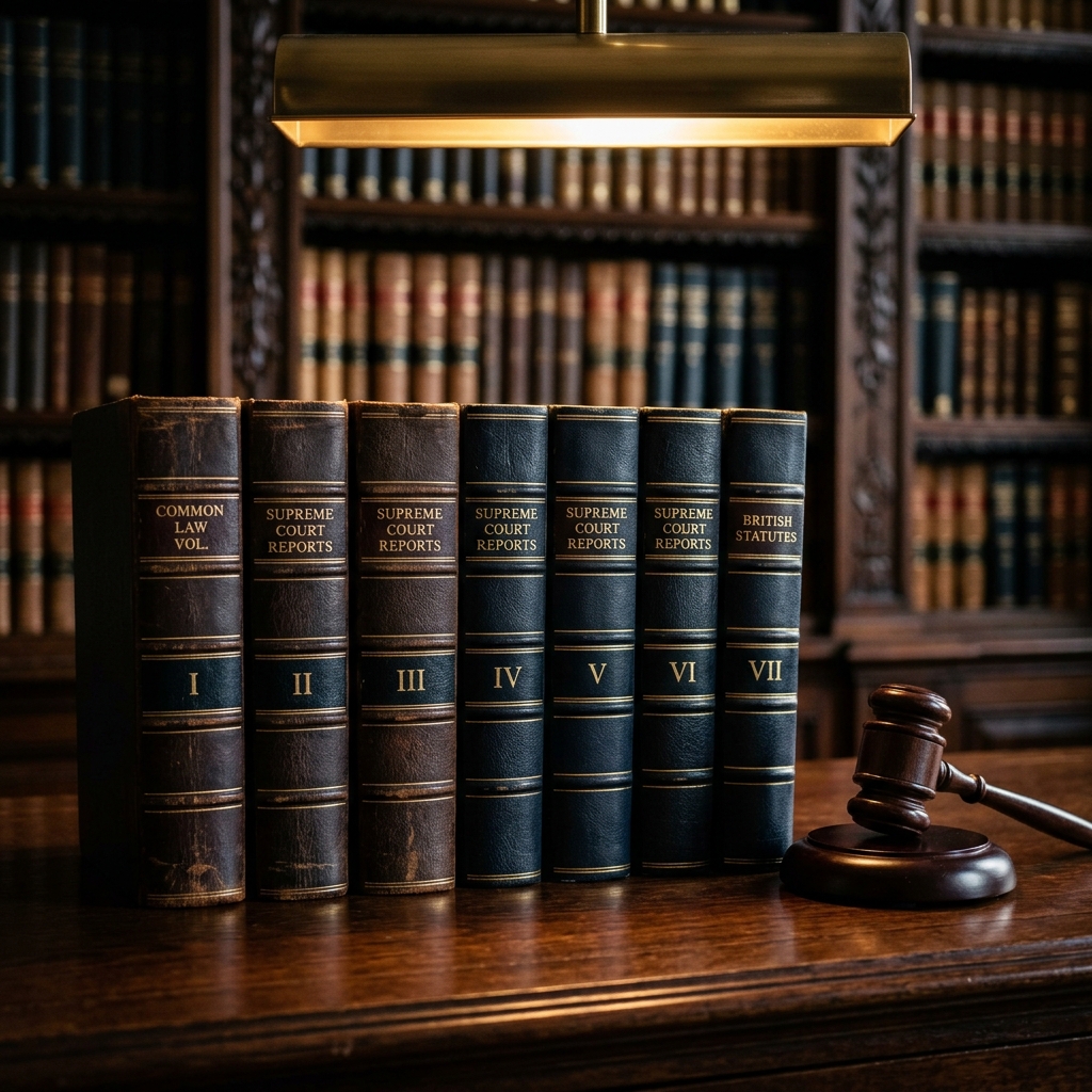 Law books and gavel